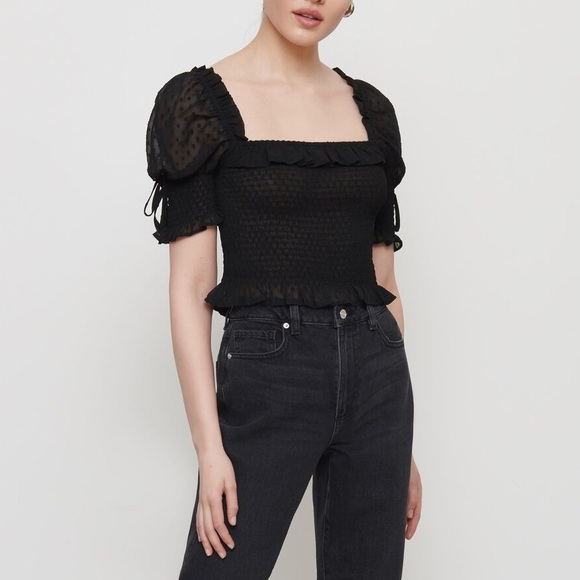 Dynamite Smocked Chiffon Tee - Picture 3 of 6